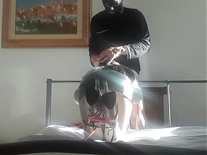 30 Minutes Bondage Fucking and Sucking on Miniskirt, Pantyhose and High Heels, with Cum on Tits