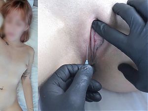 Icy Gets Her First Painful Clitoral Piercing Needles Needles Play Bdsm Pain